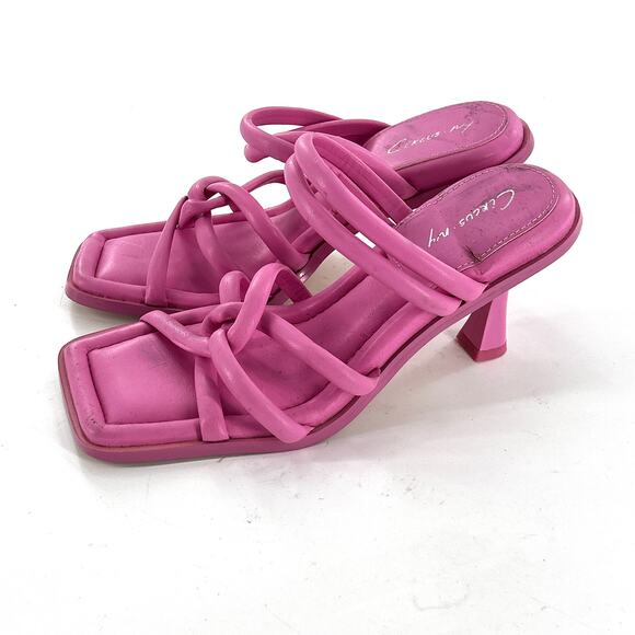 Circus By Sam Edelman Savanna Sandal 7.5 Pink Heels Mules Slip On Resort Cruise - Picture 2 of 6